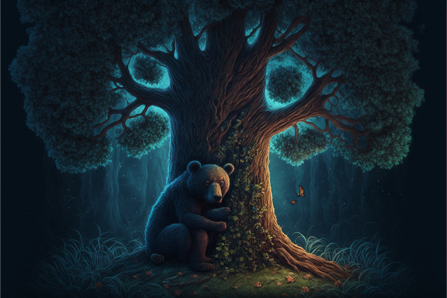 The Magic Tree of Wonders and the Sleepy bear
